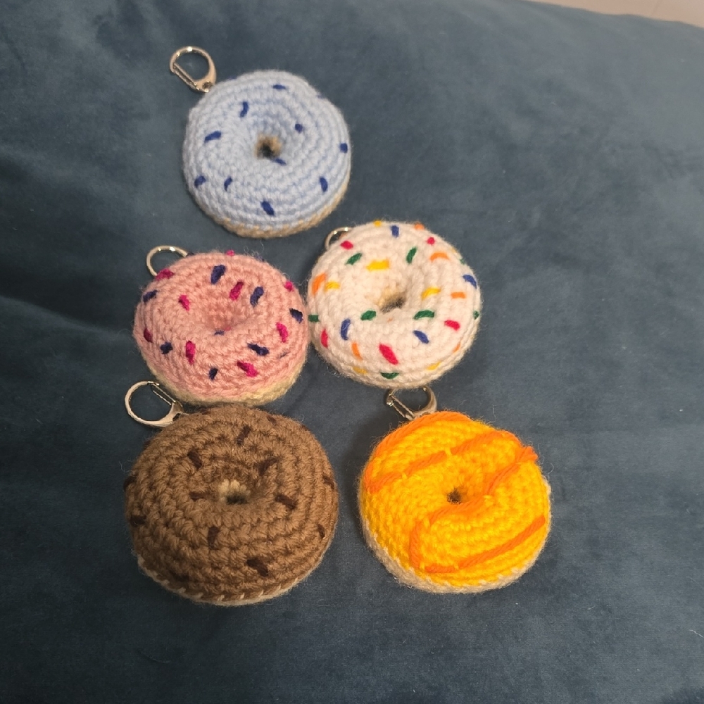 Colorful Crochet Donut Keychains